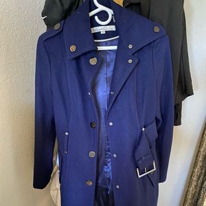 Royal Blue Kenneth Cole Coat Pleated Bottom Size 4